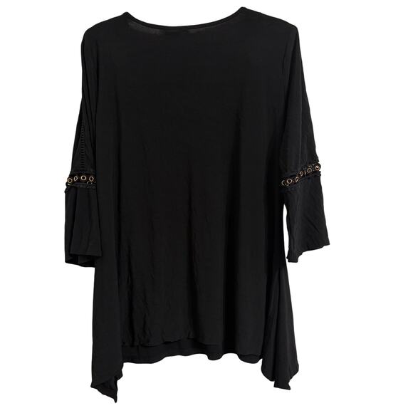 New Directions Black Women’s Size Large Long Sleeve Shirt Blouse Top Lightweight - Picture 3 of 6